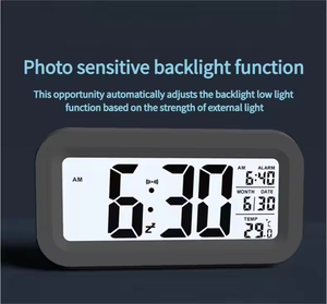 Heavy Sleeper Alarm Clock Led Backlight Display <b>Battery</b> <b>Operated</b> Digital Clock With Temperature and 12/24H Mode for Bedrooms - Product Image 4