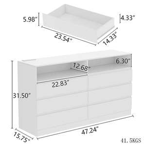 Factory Cheap Led High Glossy Black 6 <strong>Drawer</strong> <strong>Tall</strong> Chest <strong>of</strong> <strong>Drawers</strong> <strong>of</strong> Bedroom - Product Image 4