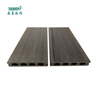 Cubierta hueca Wpc con grano de madera, impermeable, antideslizante, coextrusión, Bpc, compuesto de suelo de ingeniería, 142x24mm