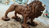 Grand moule de lion en ABS pour statues de jardin en béton/ciment Barres d'armature à forte résistance à l'intérieur de la décoration de cour extérieure