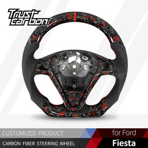 <span class=keywords><strong>Volante</strong></span> Deportivo Personalizado de Fibra de Carbono Forjado Rojo para <span class=keywords><strong>Ford</strong></span> <span class=keywords><strong>Fiesta</strong></span> 2009-2017 Focus RS MK7 Figo Ka Ecosport B-MAX ST Tourneo Transit - Product Image 2