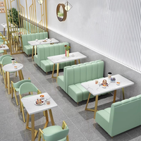 Canapé de restaurant personnalisable en gros avec table et chaises, idéal pour les restaurants et les espaces de restauration