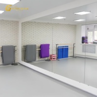 Grand miroir mural creux sur pied en verre rétroéclairé pour salle de sport, club, salle de danse, salle de bain, extérieur, supermarché, usage professionnel, poli, yoga
