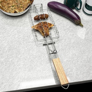 Panier de nettoyage et de cuisson en acier inoxydable pour grillades, avec clip, pour grillades antiadhésives de <span class=keywords><strong>jambon</strong></span> et saucisses, idéal pour <span class=keywords><strong>barbecue</strong></span> extérieur et balcon - Product Image 1