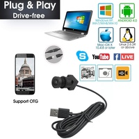 Mini caméra USB portable UVC 15x15mm 2MP 1080P 50 degrés Full HD MJPEG YUY2 avec audio