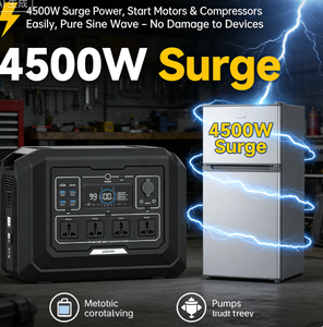 Station d'alimentation portable 2000W LiFePO4, générateur solaire, UPS, charge rapide MPPT, contrôle par application, alimentation de secours à domicile, camping, station d'alimentation extérieure - Product Image 5