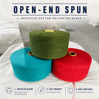 Fil recyclé en coton et polyester haute ténacité, filé OE, pour tricot de chaussettes, fabrication de serpillères, mélange mélangé, écologique, fils personnalisés
