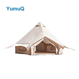 YumuQ Glamping Camping Outdoor Travel Hiking Canvas Cabin House Inflatable Air Tent Waterproof For Home Use