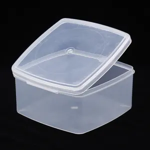 Caja de plástico transparente para almacenamiento, contenedor organizador de herramientas con tapa, embalaje de joyería reciclable