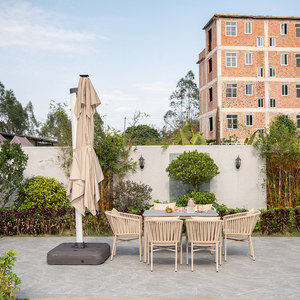 Sombrilla grande de 11 pies, sombrilla impermeable para Jardín junto a la piscina, sombrilla ligera para patio con energía solar led - Product Image 6