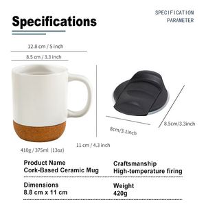 Wholesale Modern <b>Insulated</b> Reusable Cork Bottom Ceramic Mug Business Gift Camping Mugs and <b>Cups</b> Customized with Logo - Product Image 4