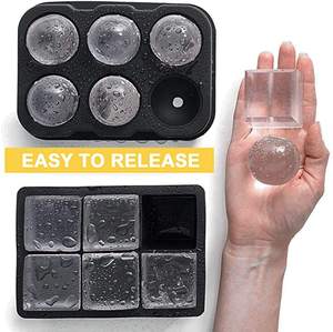 Moule à glaçons personnalisé à dégagement facile Machine à boules de glace pour cocktail de whisky Grand <span class=keywords><strong>bac</strong></span> à glaçons rond réutilisable <span class=keywords><strong>avec</strong></span> <span class=keywords><strong>couvercle</strong></span> et poubelle - Product Image 3