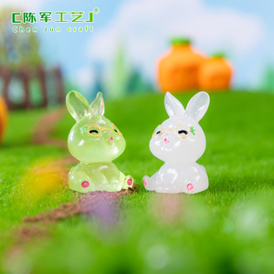 Bestseller: Ornamento da Giardino Chunjun Moss Microlandscape, Coniglietto Luminoso, Accessori per Desktop e Cucina - Product Image 5