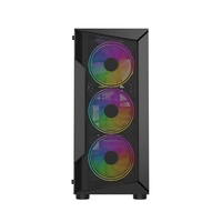 CR28 Mid Tower ATX PC Computer Case Tempered Glass Front & Side Panel ARGB Fans Water Cooling Support