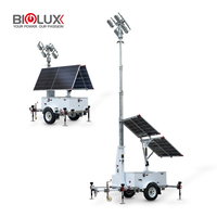 BIGLUX Tragbarer LED-Anhänger Mobiler Solar-Lichtturm mit Intelligenter Zeitschaltuhr und Lichtsensor-Automatiksteuerung für Baustellen