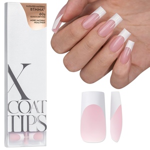 ผู้ผลิตเล็บปลอม XCOATTIPS ขายส่งเล็บปลอมทรงเหลี่ยมยาวแบบเฟรนช์ทิป เจลนิ่ม 150 ชิ้น X Coat Tip คุณภาพระดับซาลอน - Product Image 2