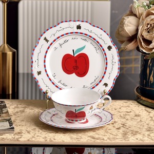 New Fresh American Bone China 6-Piece Elegant Dinnerware Set Modern Simple Design Non-Toxic Eco-Friendly Home & Restaurant Use - Product Image 4