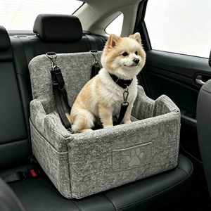 Siège de voiture pour chien pour petits et moyens animaux de compagnie, siège surélevé avec mousse orthopédique alvéolée, siège rehausseur pour voiture, lit pour chien - Product Image 2