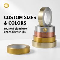 Bande de bordure en aluminium brossé argenté 1060 pour lettres en relief, surface enduite, découpée au laser, largeur 2-11,7 cm pour devantures de magasins