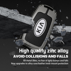 Coque de protection en cuir en alliage de zinc pour <span class=keywords><strong>KIA</strong></span> <span class=keywords><strong>Sportage</strong></span> Rio 3 Soul Optima Ceed Pro K5 K2 Pride Keychain - Product Image 5