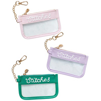 Porte-clés brodé personnalisé, mini porte-monnaie, mini pochette zippée transparente en PVC, mini sac à broderie, mini sac à point de croix