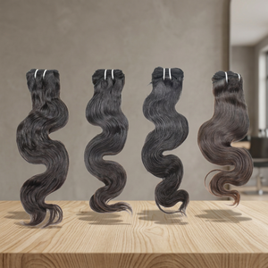 Extensiones de Cabello Humano Natural Sin Procesar al por Mayor, Ondulado, con Cutícula Alineada, Cabello Indio Virgen para Tejer - Product Image 1