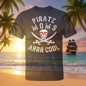 Camiseta Pirate Mom negra con diseño genial para madres - Product Image 3