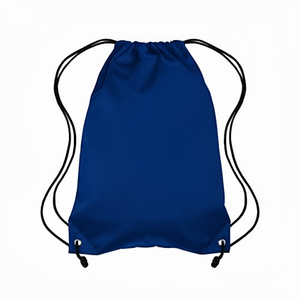 Eco-Friendly <b>Black</b> Nylon Drawstring <b>Backpack</b> with Polyester Fabric for Outdoor Running Gym Training Rope Bag - Product Image 1