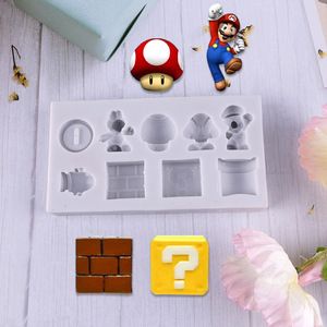 Super Mario Silicone Mold Set For Cake Decorating 8 Cavities Rectangle Shape Themed Party Supplies - Product Image 1