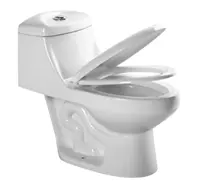 Murah Amerika Matte warna tulang gading warna OEM memanjang satu bagian mangkuk Toilet keramik kamar mandi WC