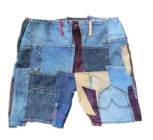 DiZNEW כיס תפור ג 'ינס מכנסיים גברים קיץ ג' ינס אישיות כביסה אופנה קאובוי גברים של מכנסיים קצרים