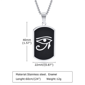 Wholesale Stainless Steel Horus Eye Geometric Charm <b>Necklace</b> Jewelry <b>Men</b> - Product Image 5