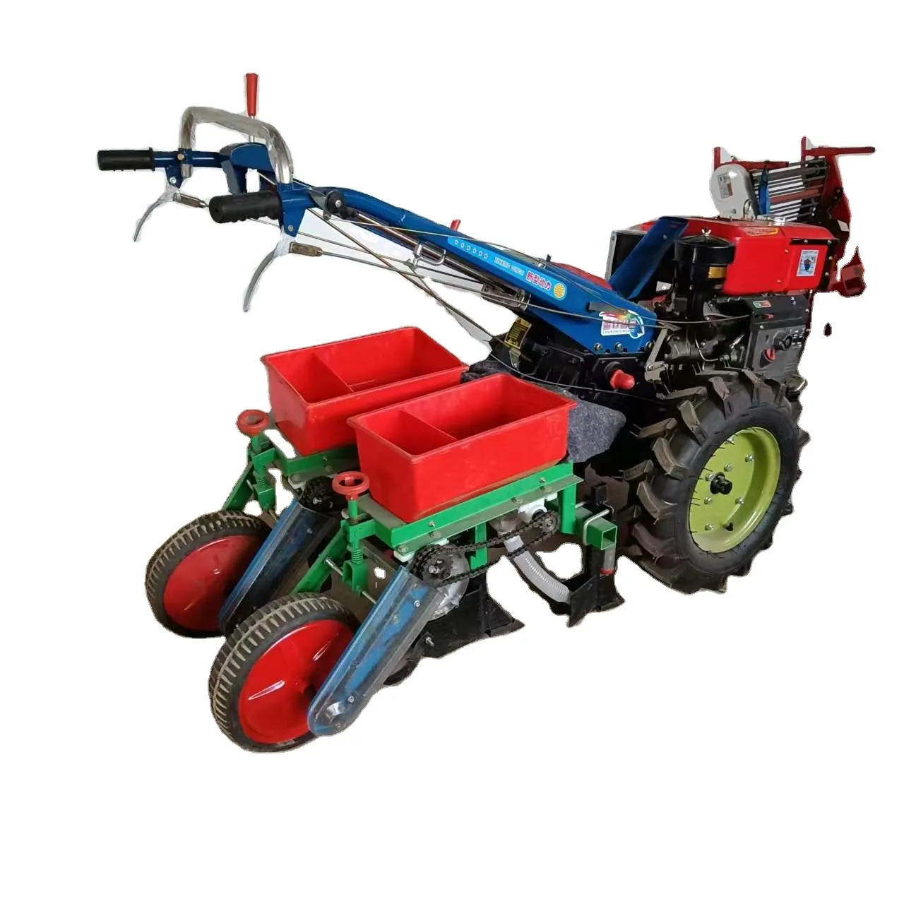 Boerderij Machines Lopen Tractor Met Maïs Planter Soja Zaaimachine Met Bemesten Machine