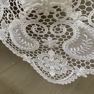 ผ้าปูโต๊ะรักษ์โลก ขายส่ง ผ้าแจ็คการ์ดลายดอกไม้ปักลายลูกไม้สีขาว ทนทาน กันน้ำ สำหรับบ้าน โรงแรม งานแต่งงาน - Product Image 6