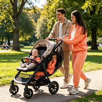 Poussette double pour bébé, nouveau-né à 3 ans, cadre en alliage d'aluminium, capacité de charge de 20 kg, pliage compact, capote réglable, amortissement des chocs