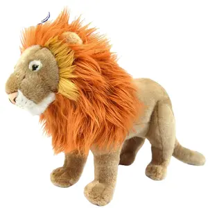 D298 Giant Lifelike Lion Stuffed Animal Plush Toy Faux Fur Fluffy Big Standing Toy Vivid Mane Lion Plush