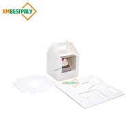 Boîte d'emballage en papier pliable pour 1 cupcake avec poignée, boîtes à emporter recyclables pour desserts individuels, muffins, gâteaux, avec fenêtre