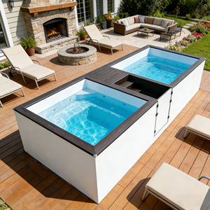 Piscina Rectangular de Lujo de Tamaño Completo, Sobre el Suelo, Semiempotrada, Jacuzzi Familiar, Piscina en Oferta - Product Image 4