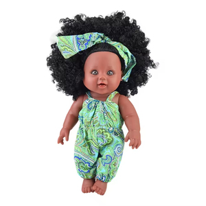 Venta al por mayor personalizado directo de fábrica negro Baby Doll africano 30cm Pretty Baby Girl cuerpo completo muñecas negras con pelo Afro - Product Image 4