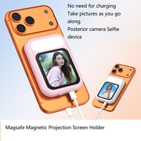 Dispositif de partage de selfie pour téléphone portable, écran de projection magnétique monté à l'arrière, source lumineuse intégrée, mini portable en ABS