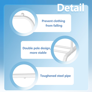 Hot Selling Multifunctional <b>Clothes</b> <b>Rack</b> Mobile Metal Coat <b>Rack</b> Cloth Stand Floor Standing Drying <b>Rack</b> Sturdy Load Bearing - Product Image 3
