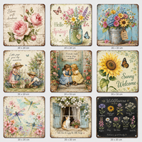 Nouvelle collection de panneaux en fer 20x20, décoration murale vintage, résistants aux UV, imperméables, affiches murales d'intérieur