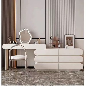 Rắn gỗ hiện đại mở rộng tủ quần áo công suất lớn sinh thái thân thiện bền trang điểm bảng góc bàn phòng ngủ phòng khách-5 + ngăn kéo - Product Image 4