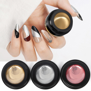 BORN PRETTY PRO Argent Chrome <span class=keywords><strong>Effet</strong></span> 3D Métallique Peinture Gel Ongles <span class=keywords><strong>Dessin</strong></span> Miroir Gel Soak Off DIY Uv Gel Peinture Ongles - Product Image 1