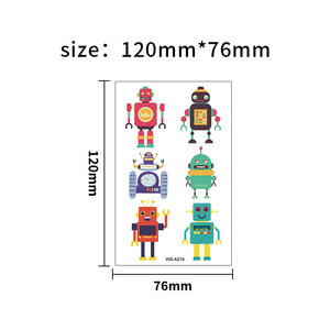Robot de dibujos animados transfronterizo cara <span class=keywords><strong>tatuaje</strong></span> pegatina ambiental impermeable y a prueba de sudor para niños diseño explosivo - Product Image 6