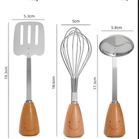 Ensemble de 12 outils de cuisine Montessori pour tout-petits et enfants, en acier inoxydable 304 de qualité alimentaire, avec manche en bois de hêtre naturel écologique