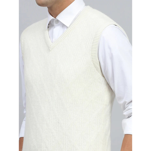 <span class=keywords><strong>Gilet</strong></span> da <span class=keywords><strong>uomo</strong></span> in puro cotone bianco avorio con motivo solido geometrico maglia <span class=keywords><strong>gilet</strong></span> stile Preppy - Product Image 6