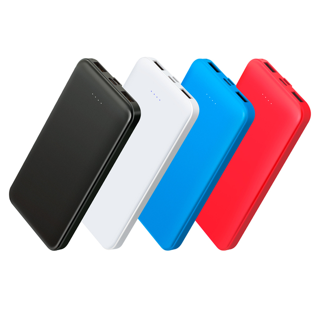 Coloful Type-C Micro USB Input Fast Charging Ultra Slim 10000mAh Li-Polymer Portable Power Bank with LED Display