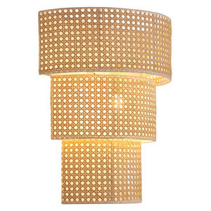 Rattan Wall Lamp E27 <b>Led</b> <b>Light</b> Source For Bedroom Living <b>Room</b> Japanese Style Decor - Product Image 5