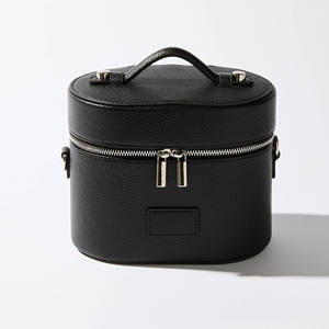 Pochette per Trucchi a Doppio Strato Vegana Impermeabile Soluzione di Stoccaggio Portatile in Pelle Microfibra per Viaggi - Product Image 6